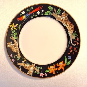 Lynn Chase Jaguar Jungle Dinner Plate w/24K Decoration
